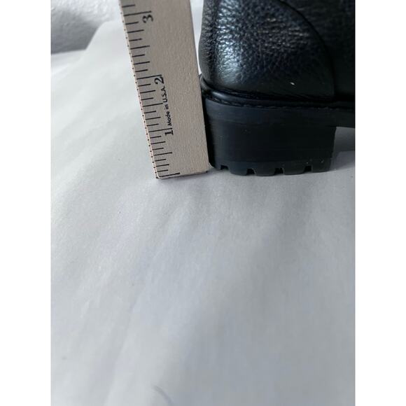 Chain Lug Chunky Loafers Women 7.5 Schutz Black Leather Sole Platform Shoes Edgy - Picture 10 of 10